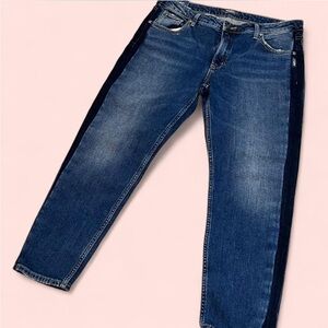 New Silver Women’s Staight Slim Striped New Cropped Ankle Blue Jeans Vintage